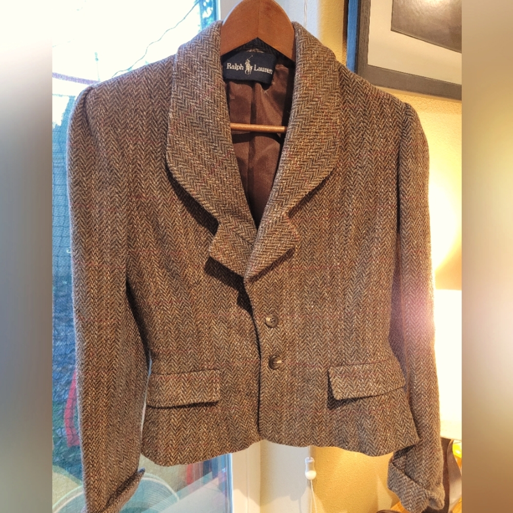 1985 Herringbone Tweed Jacket Ralph Lauren size 6